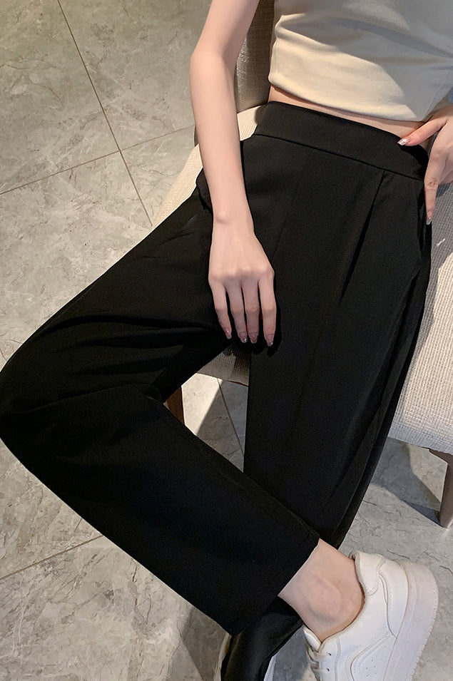 Solid Mid-Rise Regular Trousers