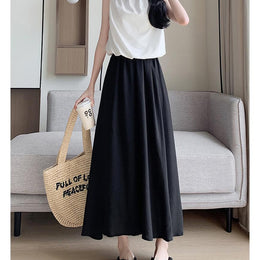 Casual Solid Maxi Skirt