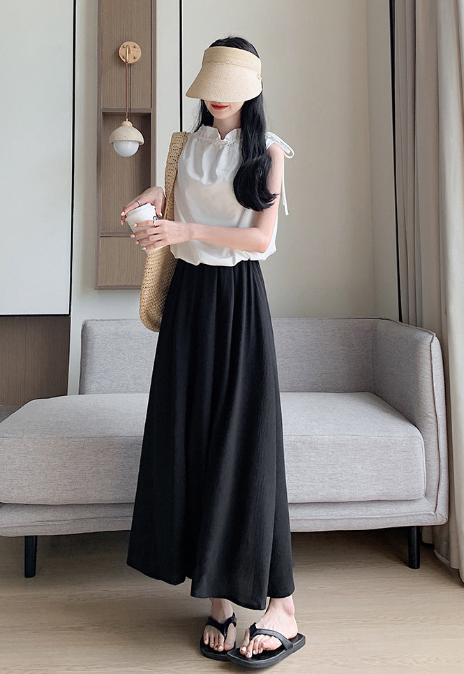 Casual Solid Maxi Skirt