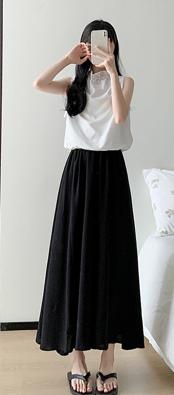 Casual Solid Maxi Skirt