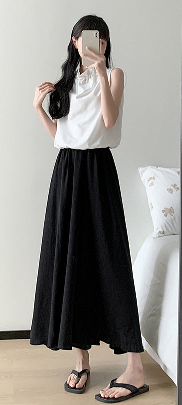 Casual Solid Maxi Skirt