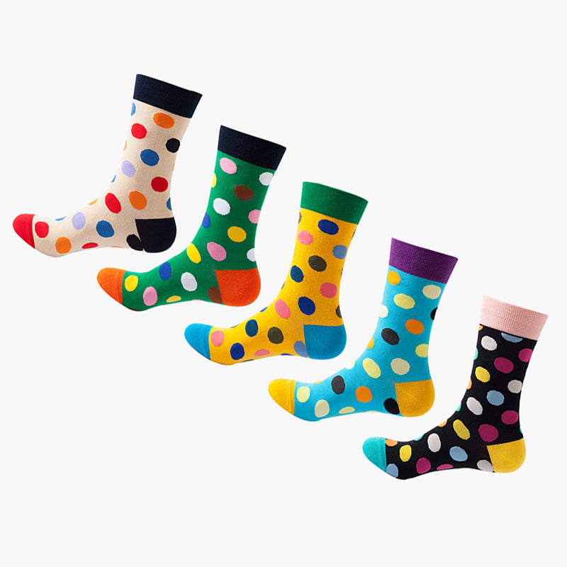 Women Pack Of 5 Patterned Cotton Calf Length Socks