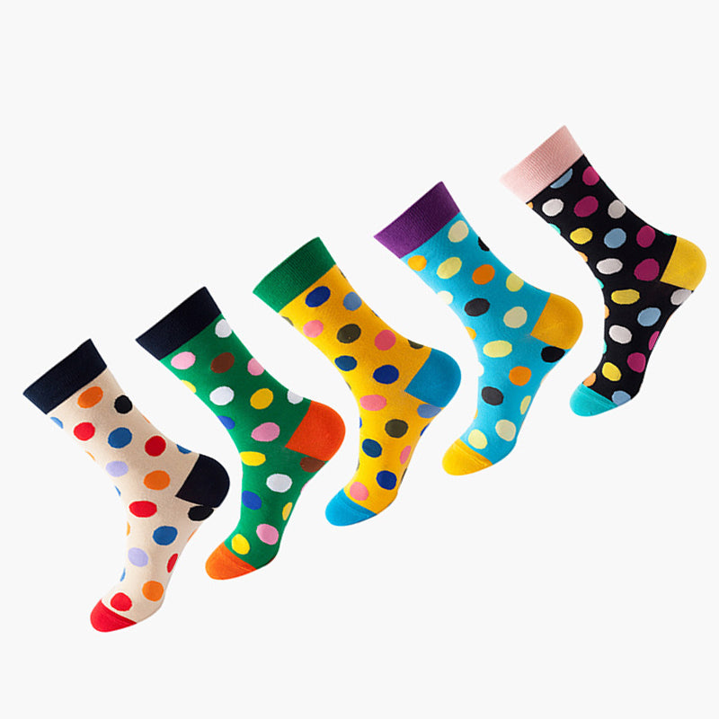 Women Pack Of 5 Patterned Cotton Calf Length Socks