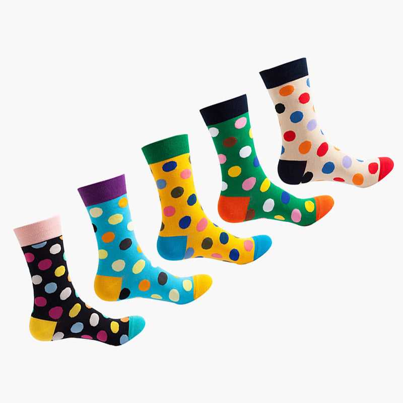 Women Pack Of 5 Patterned Cotton Calf Length Socks