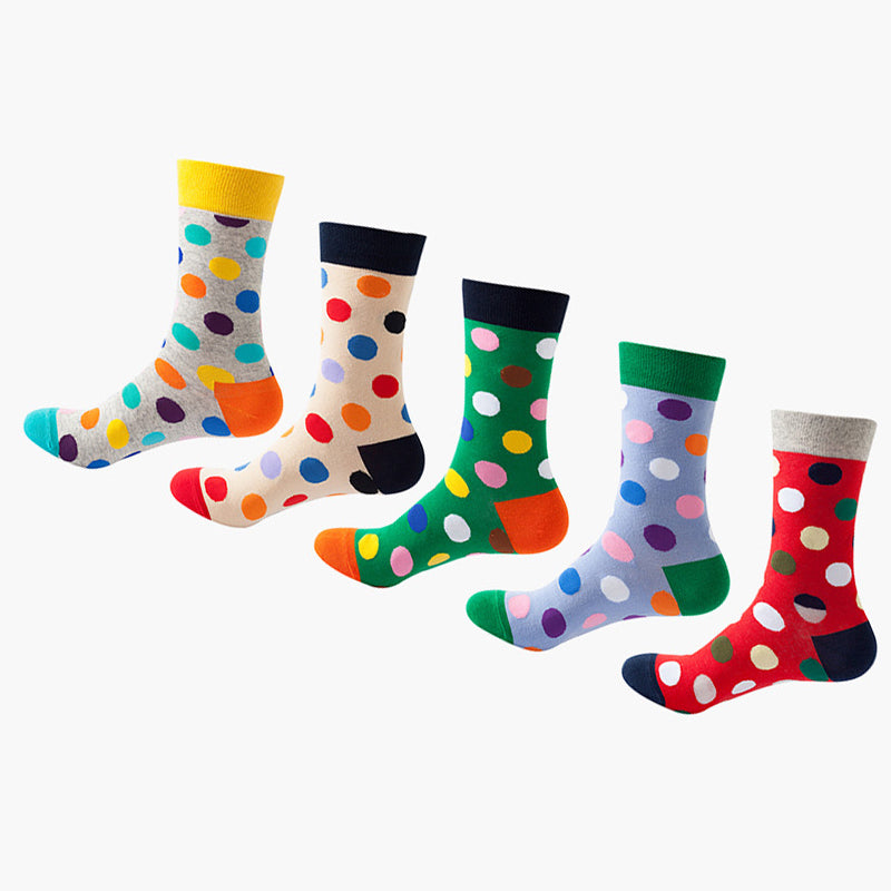 Women Pack Of 5 Patterned Cotton Calf Length Socks