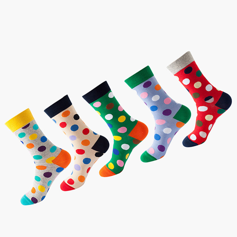Women Pack Of 5 Patterned Cotton Calf Length Socks