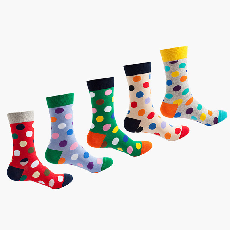 Women Pack Of 5 Patterned Cotton Calf Length Socks