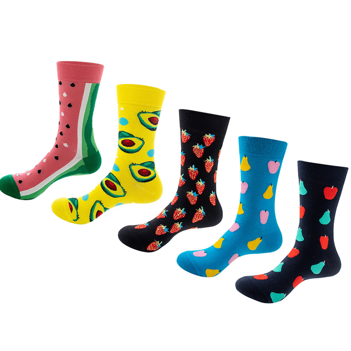 Women Pack Of 5 Patterned Cotton Calf Length Socks