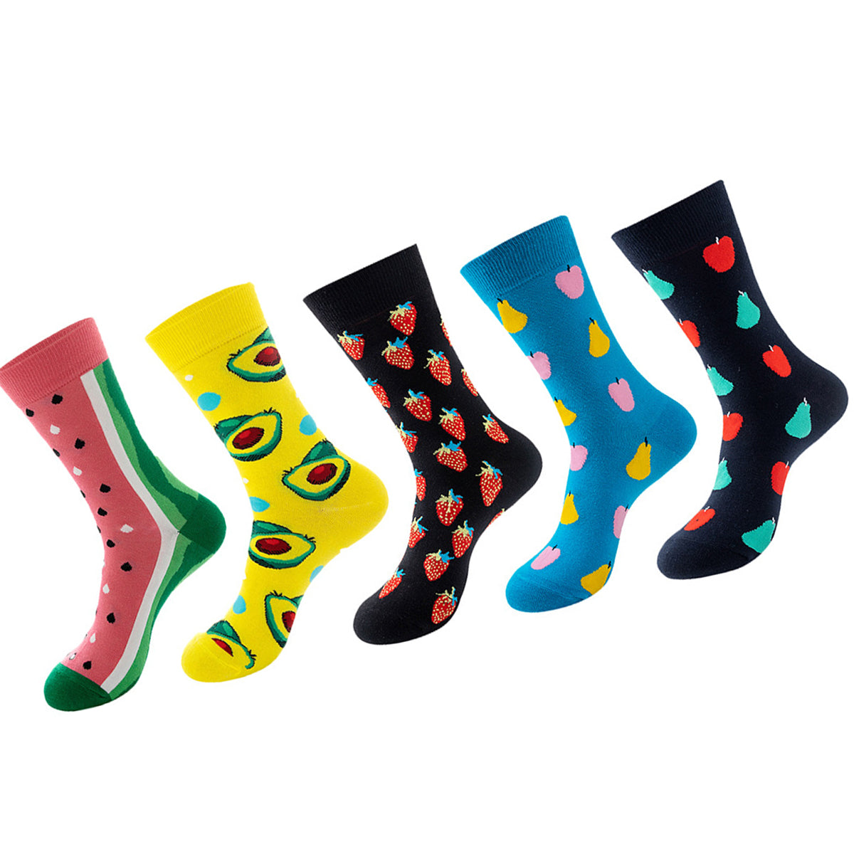 Women Pack Of 5 Patterned Cotton Calf Length Socks