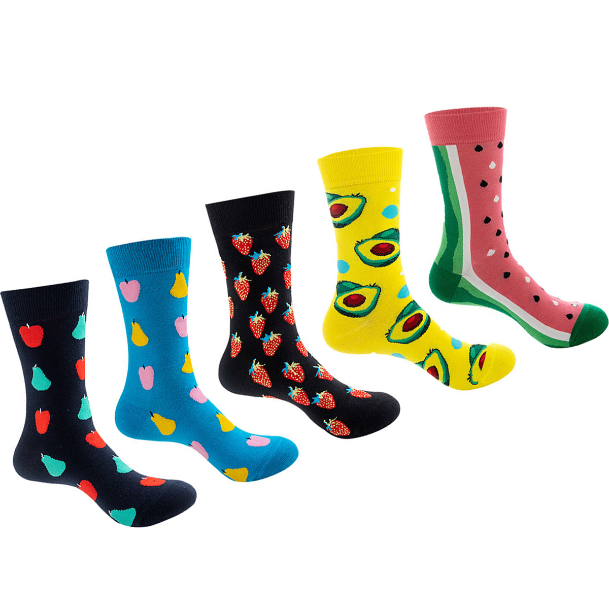 Women Pack Of 5 Patterned Cotton Calf Length Socks