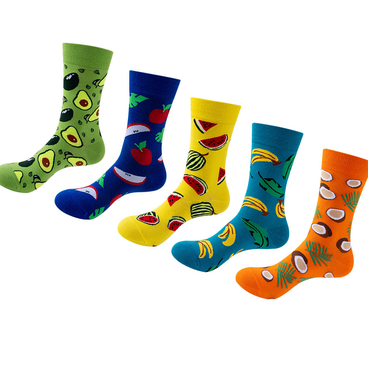 Women Pack Of 5 Patterned Cotton Calf Length Socks
