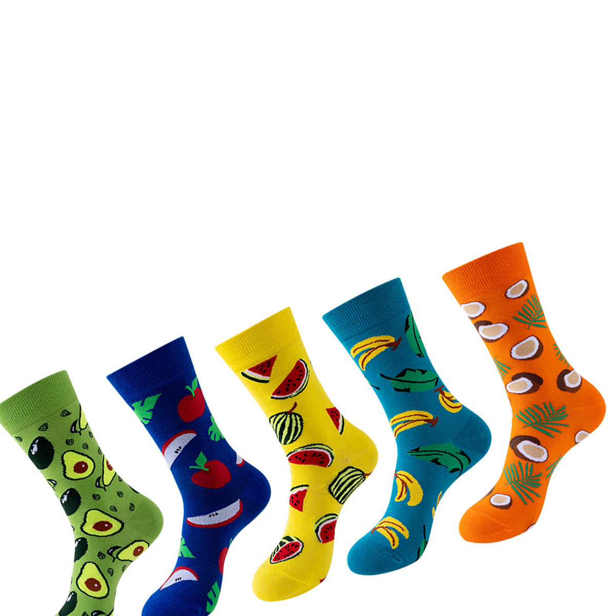 Women Pack Of 5 Patterned Cotton Calf Length Socks