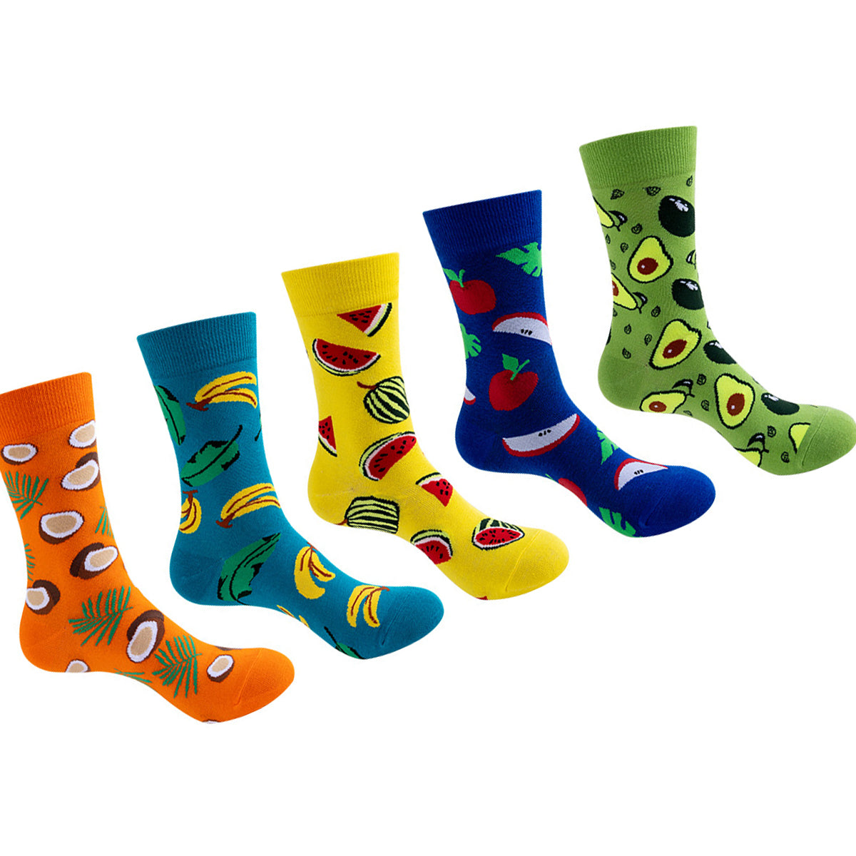Women Pack Of 5 Patterned Cotton Calf Length Socks