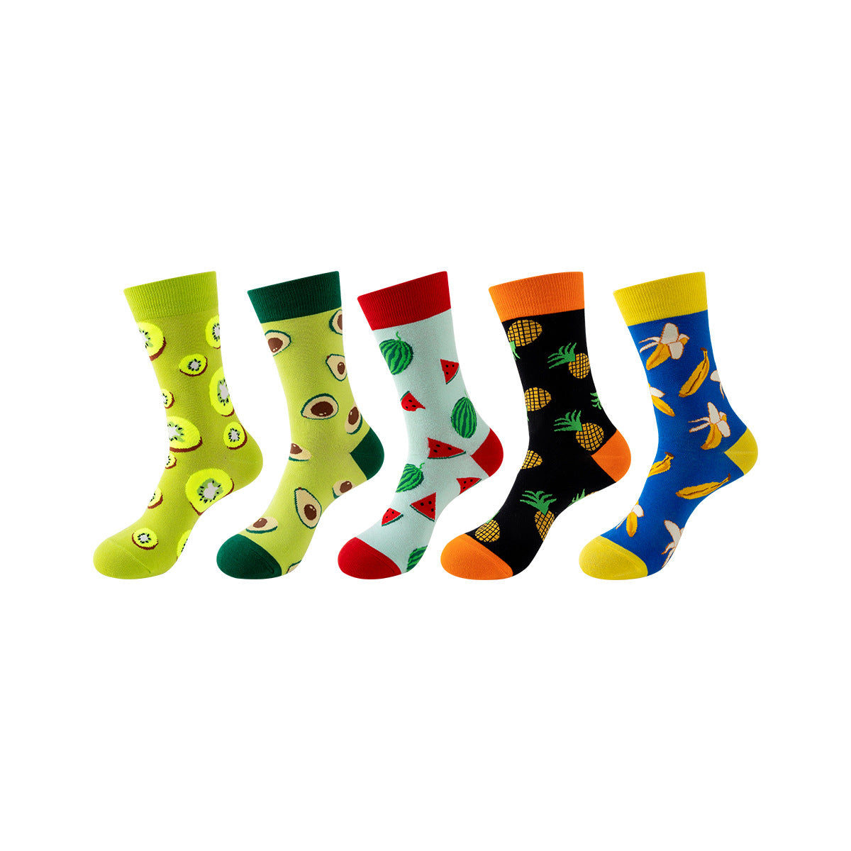 Women Pack Of 5 Patterned Cotton Calf Length Socks