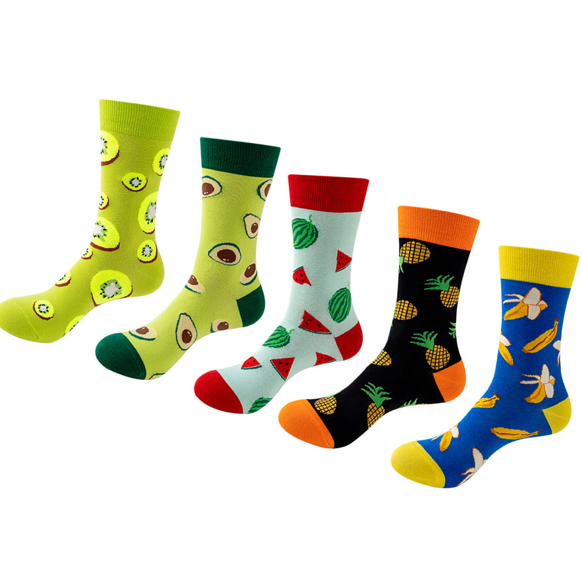 Women Pack Of 5 Patterned Cotton Calf Length Socks