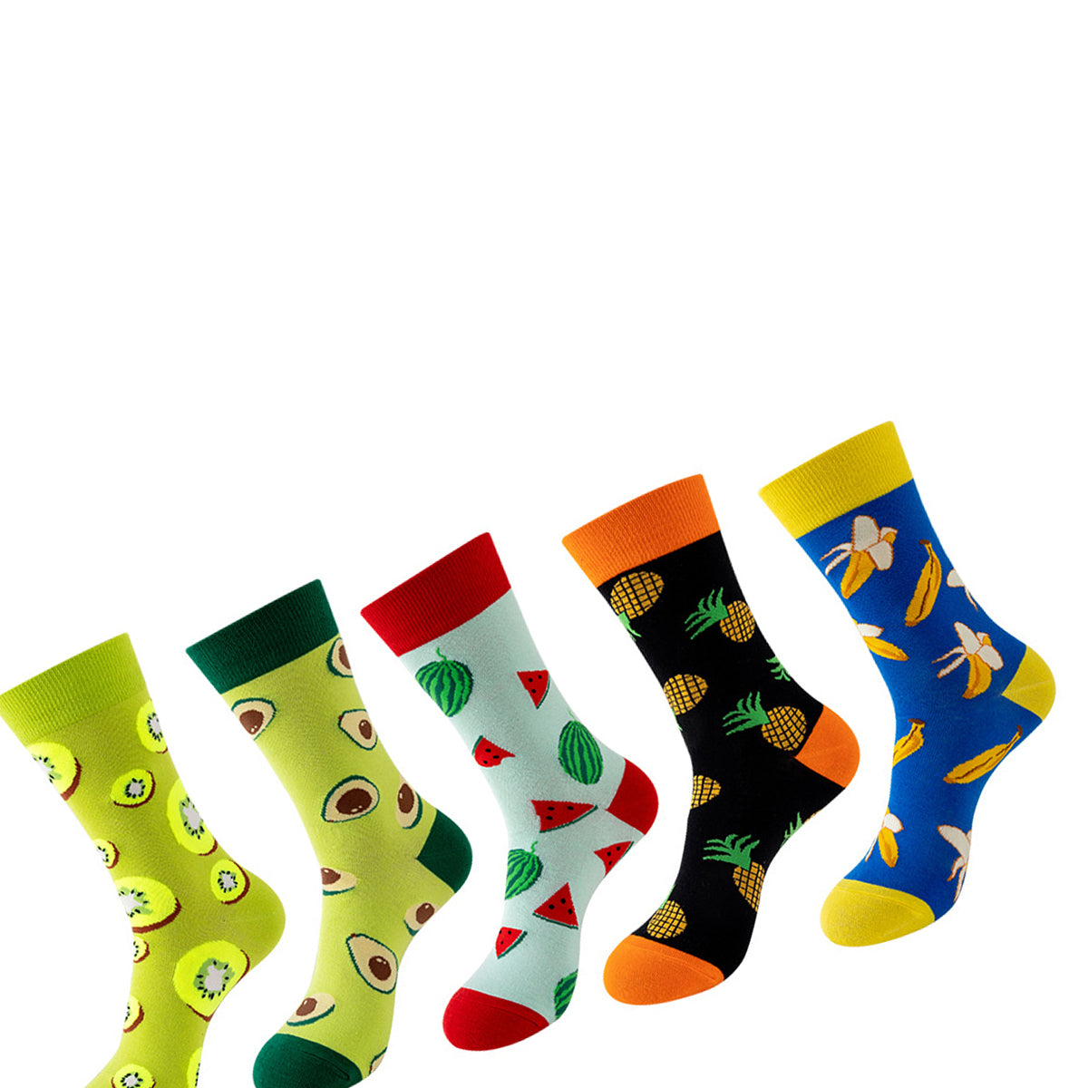 Women Pack Of 5 Patterned Cotton Calf Length Socks