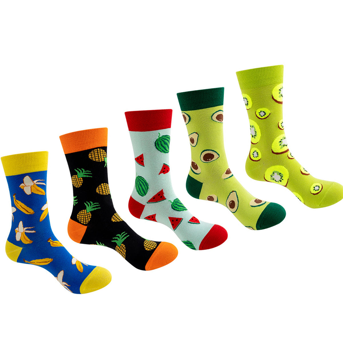 Women Pack Of 5 Patterned Cotton Calf Length Socks
