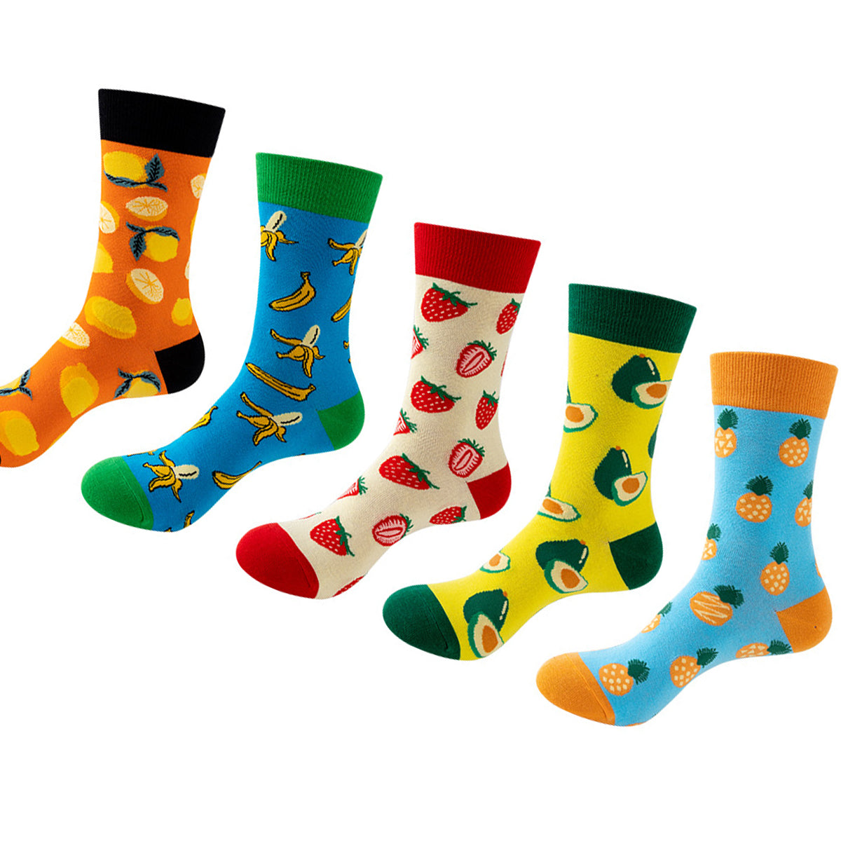 Women Pack Of 5 Patterned Cotton Calf Length Socks