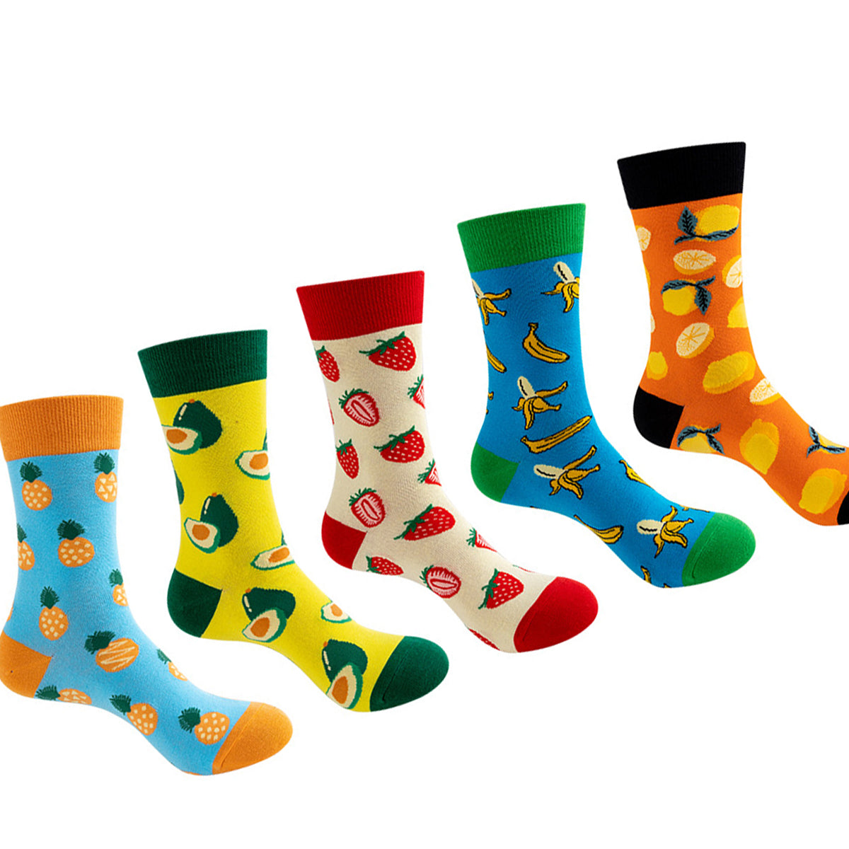 Women Pack Of 5 Patterned Cotton Calf Length Socks