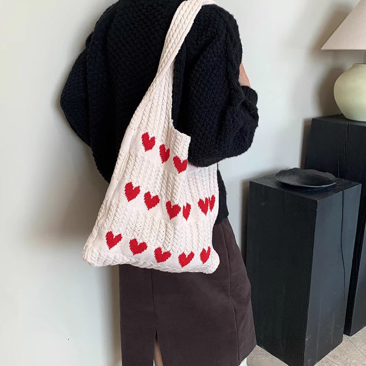 Beige Printed Two Handles Sling Bag