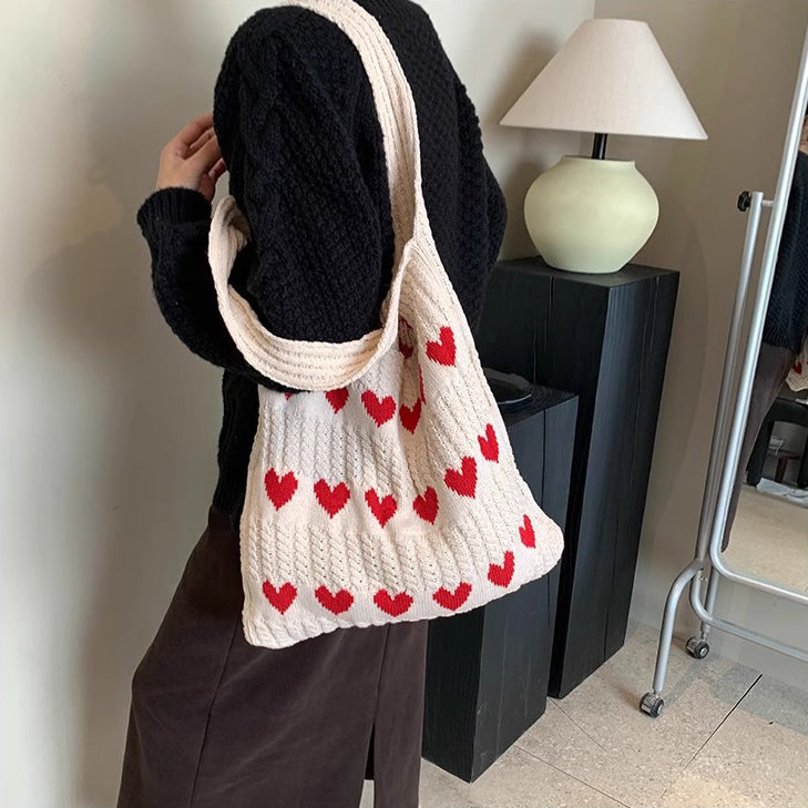 Beige Printed Two Handles Sling Bag