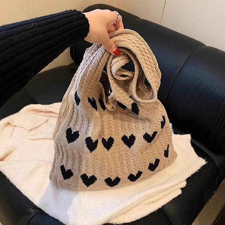 Khaki Printed Two Handles Sling Bag