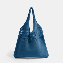 Blue Solid Two Handles Shoulder Bag