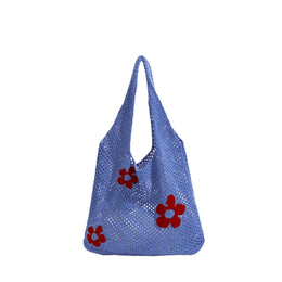 Blue Printed One Handle Shoulder Bag