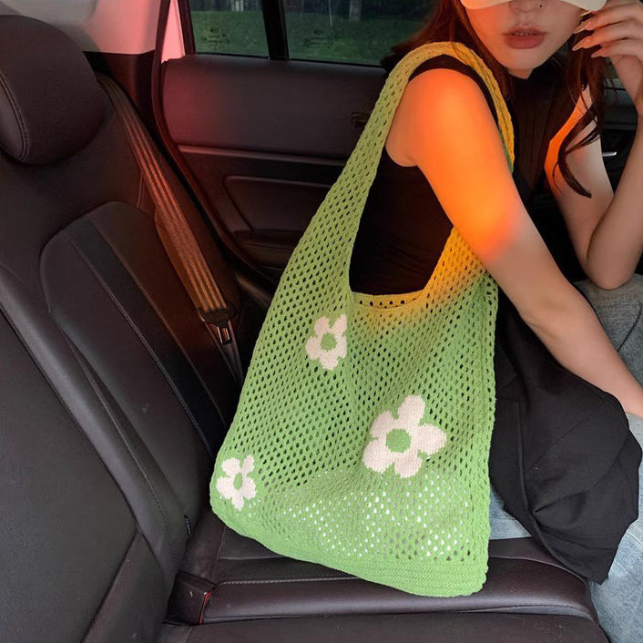 Green Printed One Handle Shoulder Bag