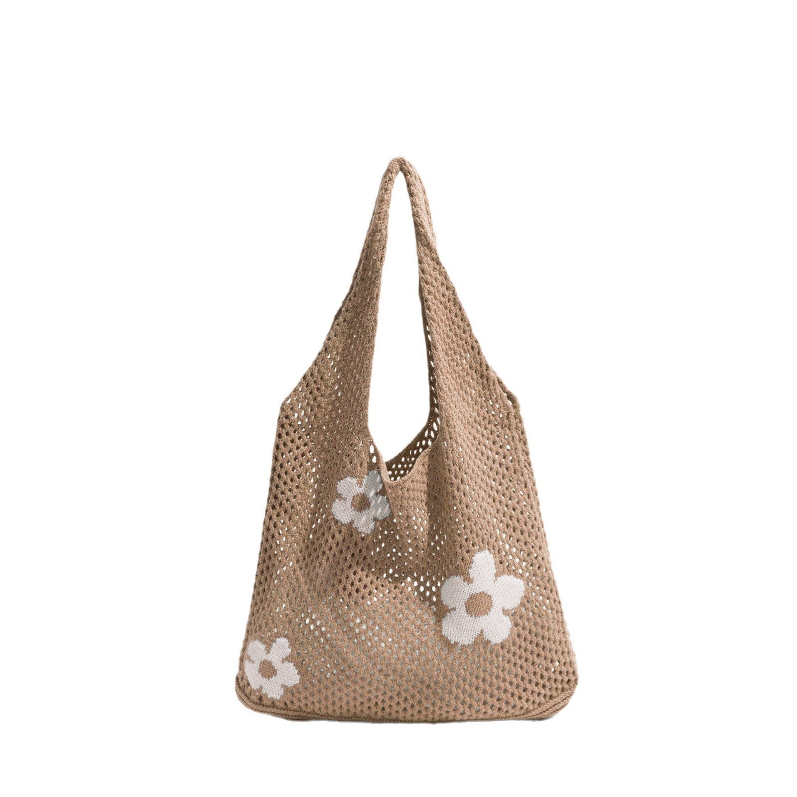 Khaki Printed One Handle Shoulder Bag