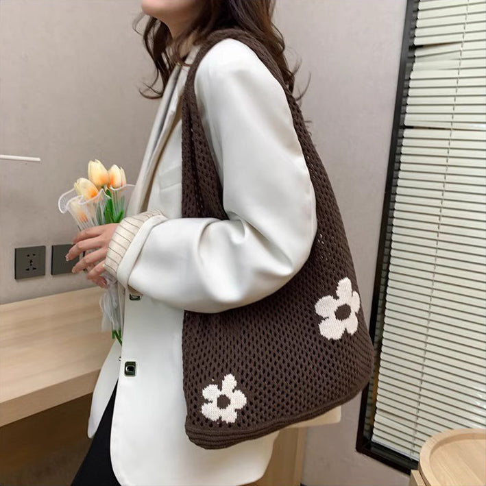 Coffee Printed One Handle Shoulder Bag