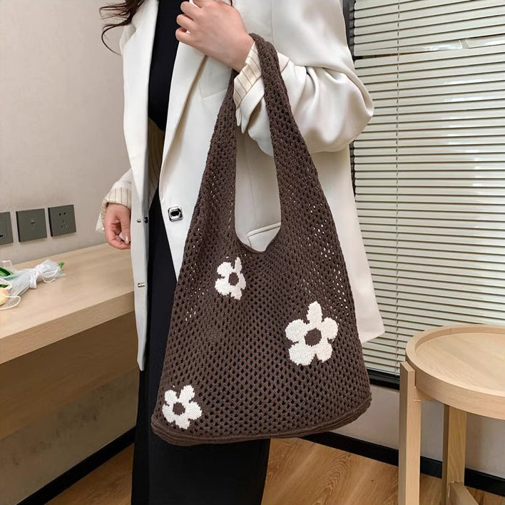 Coffee Printed One Handle Shoulder Bag
