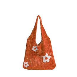 Orange Printed One Handle Shoulder Bag