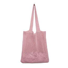 Pink Solid Two Handles Shoulder Bag