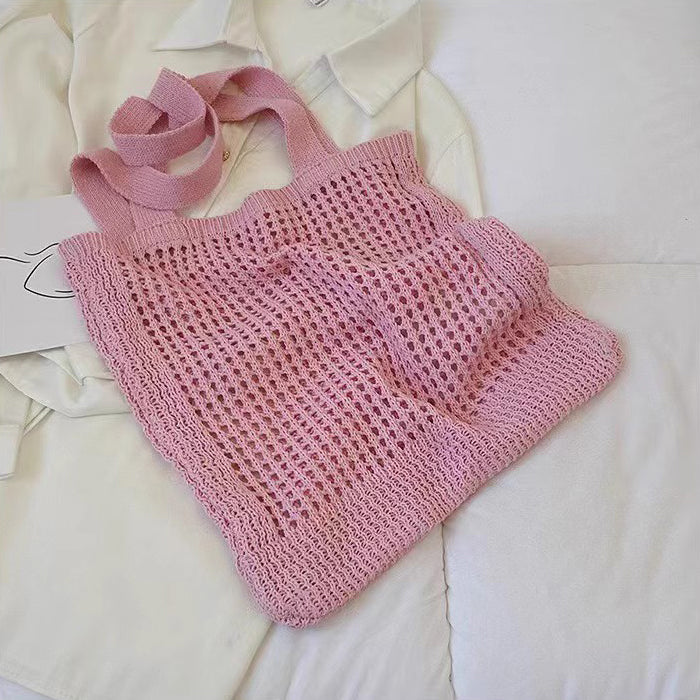 Pink Solid Two Handles Shoulder Bag