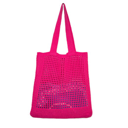 Fuchsia Solid Two Handles Shoulder Bag