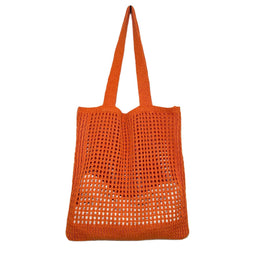Orange Solid Two Handles Shoulder Bag