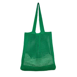 Green Solid Two Handles Shoulder Bag