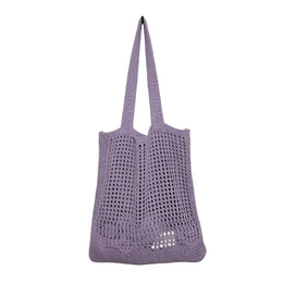 Purple Solid Two Handles Shoulder Bag