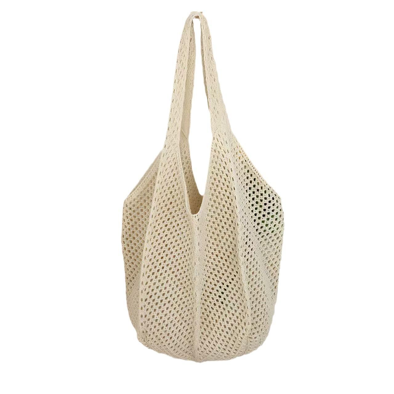 White Solid Two Handles Handheld Bag