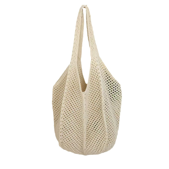 White Solid Two Handles Handheld Bag