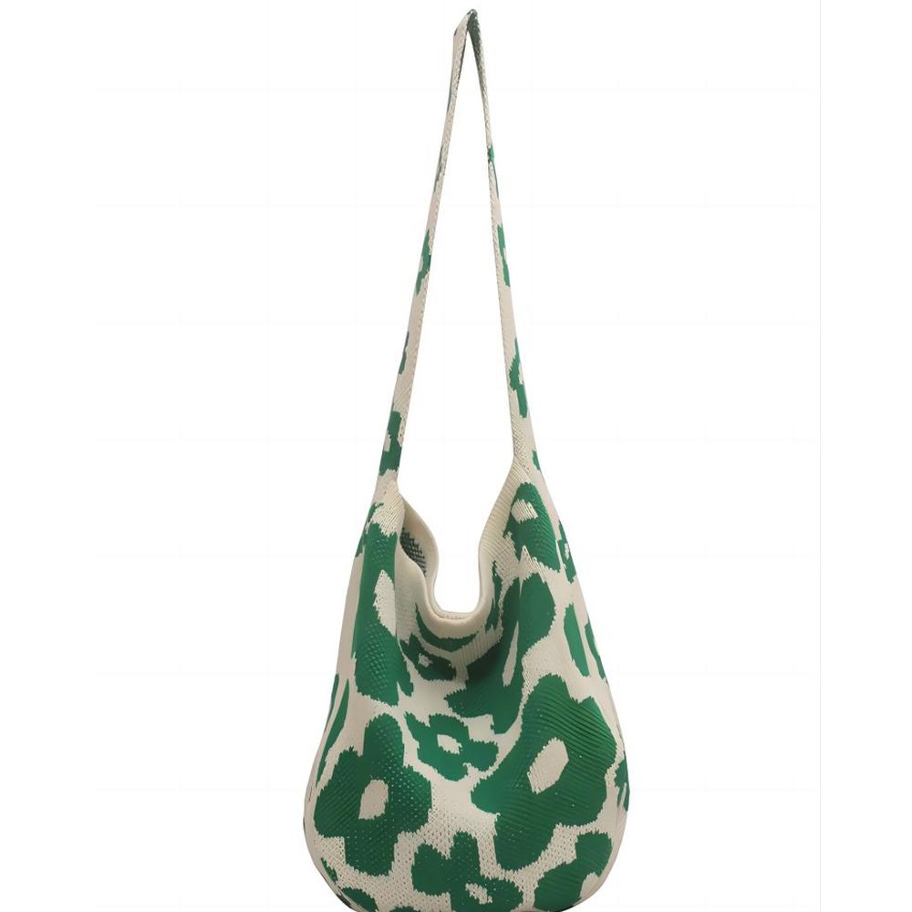 Green Printed One Handle Handheld Bag