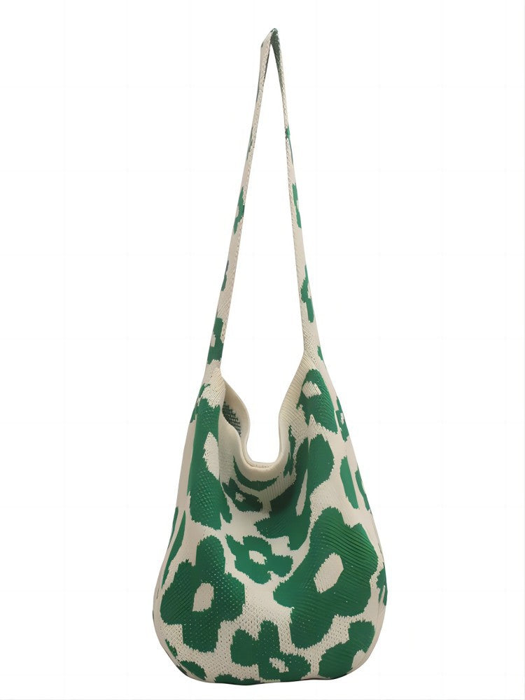 Green Printed One Handle Handheld Bag