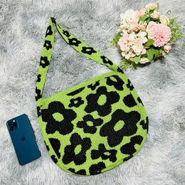 Sage green Printed One Handle Handheld Bag