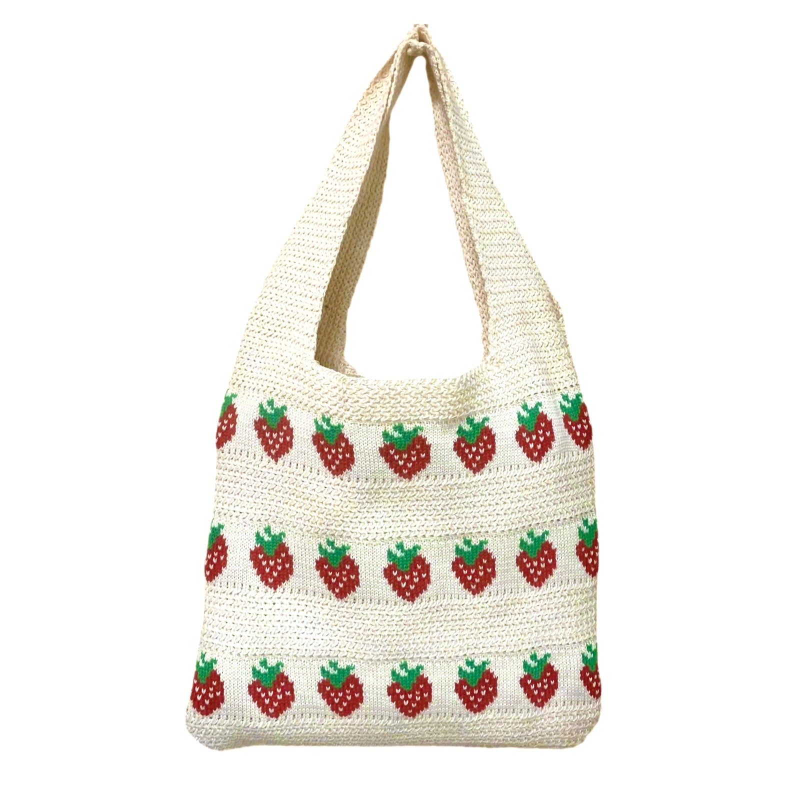 Off White Printed One Handle Handheld Bag
