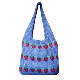 Blue Printed One Handle Handheld Bag