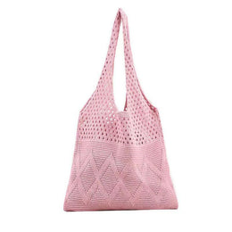 Pink Solid One Handle Handheld Bag