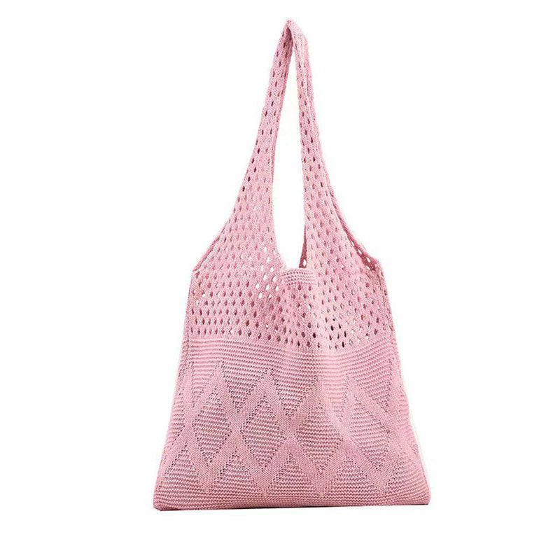 Pink Solid One Handle Handheld Bag