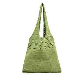 Green Solid One Handle Handheld Bag