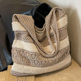 Khaki Solid One Handle Handheld Bag